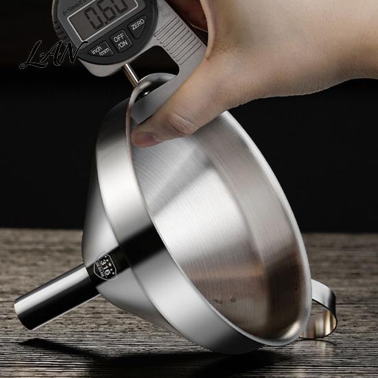Multipurpose Funnel for Kitchen Stainless Steel with Detachable Strainer, Anti Spill Oil Dispensing Handle Ergonomic Handle, Narrow Mouth Bottles