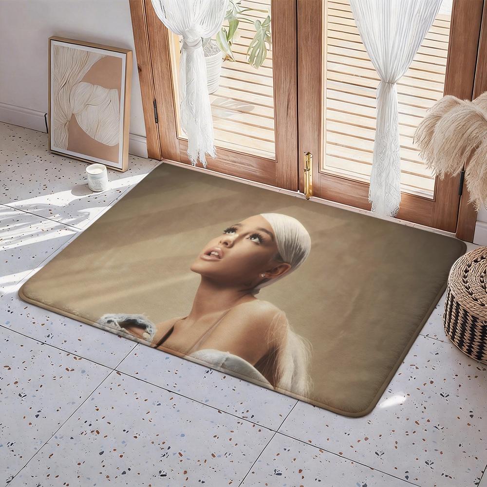 A Ariana G Grande Singer Floor Mat Eco Flannel Doormat Non Slip Odorless Indoor Floor Rug Soft Short Plush Home Mat