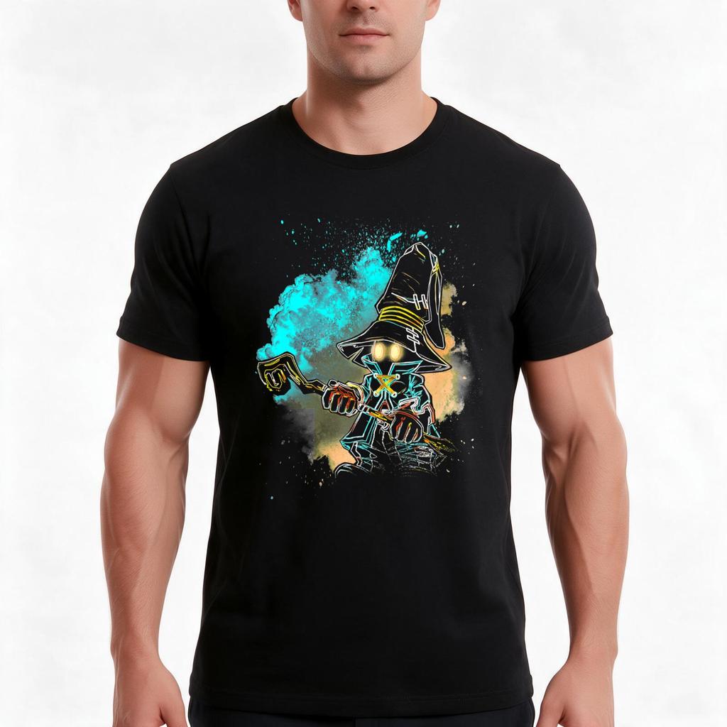 Soul Of The Black Mage Little Witch And Cloud Tshirt Summer Casual Cotton Tee Oversized Streetwear Tops Unisex Unisex Unisex