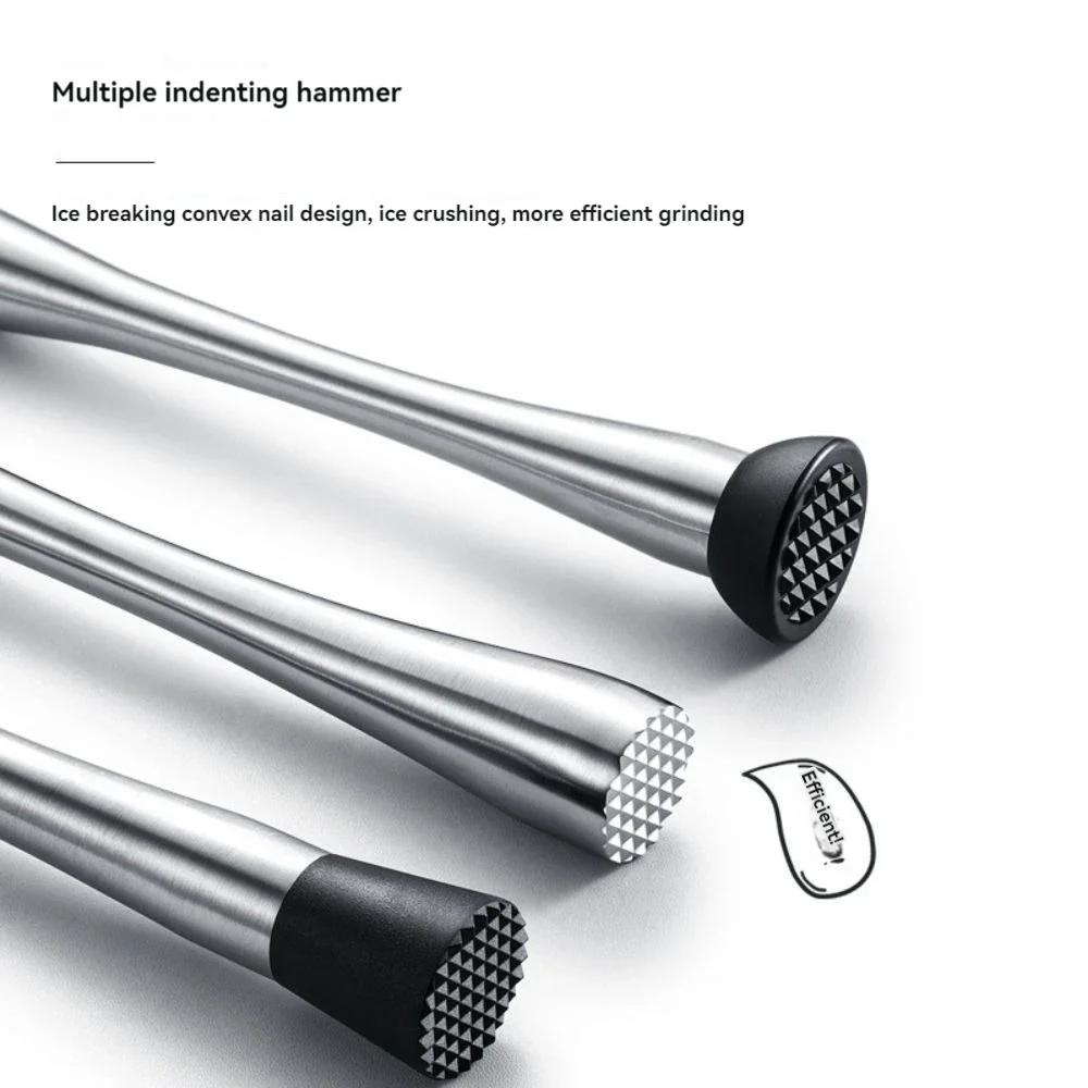 Нержавеющая сталь 304 Пестик для сока Молоточек для колки льда Шейкер-стакан Ручной инструмент для взбивания Лимонный чай Инструмент Стакан Палочка для измельчения льда коктейльный шейкер