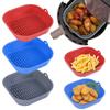 22CM Silicone Air Fryer Baking Basket Liner Tray Food Safe Reusable Square BBQ Barbecue Pad Plate Airfryer Oven Baking Mold Pot Pan for Kitchen