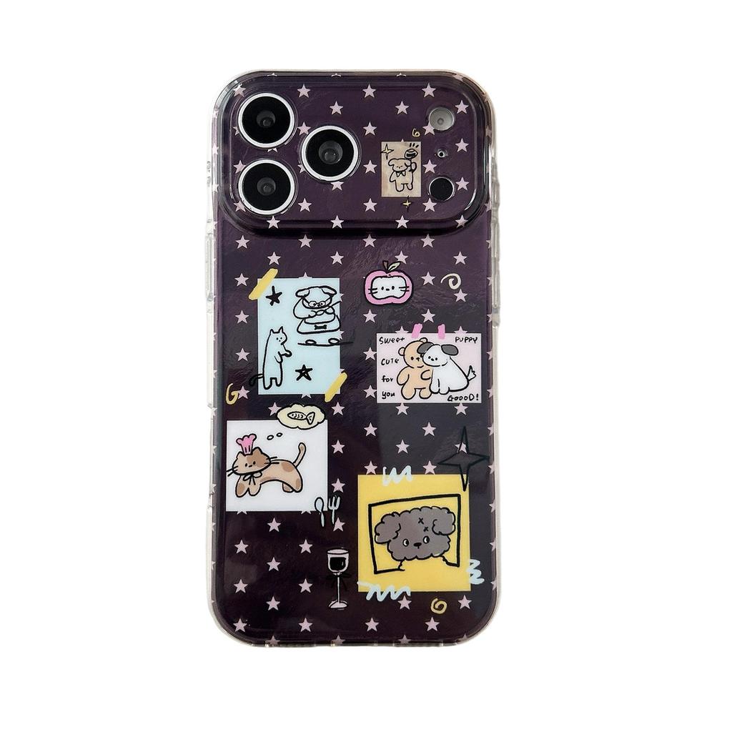 Мультяшные наклейки со звездами, двухслойный чехол IMD для iPhone 14/15/17 Pro Max