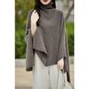 Spring Autumn Wool High Neck Shawl Women's Medium-Length Korean Version of Sleeveless Casual Pullover Wool Cape Jacket