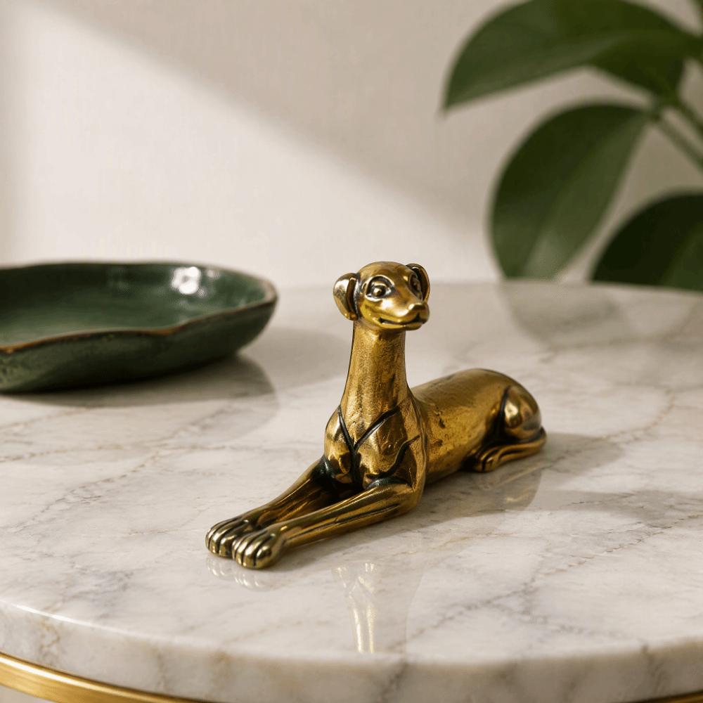 Hand-Carved Zodiac Dog Tea Pet Antique Finish Desktop Figurine Ornament Chinese Zodiac