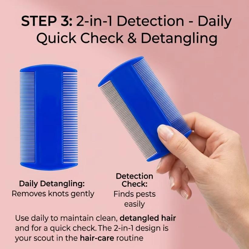 Stainless Steel Lice Comb Set Pack of 4 Durable Nit Removers for Family Use Professional Hair Care Tools for Adults and Kids