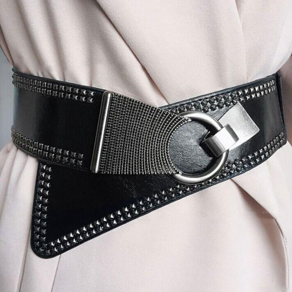 Dress Coat Classic Punk Rocker Waistband Stretch Cummerbunds Luxury Wide Belts Leather Corset Band