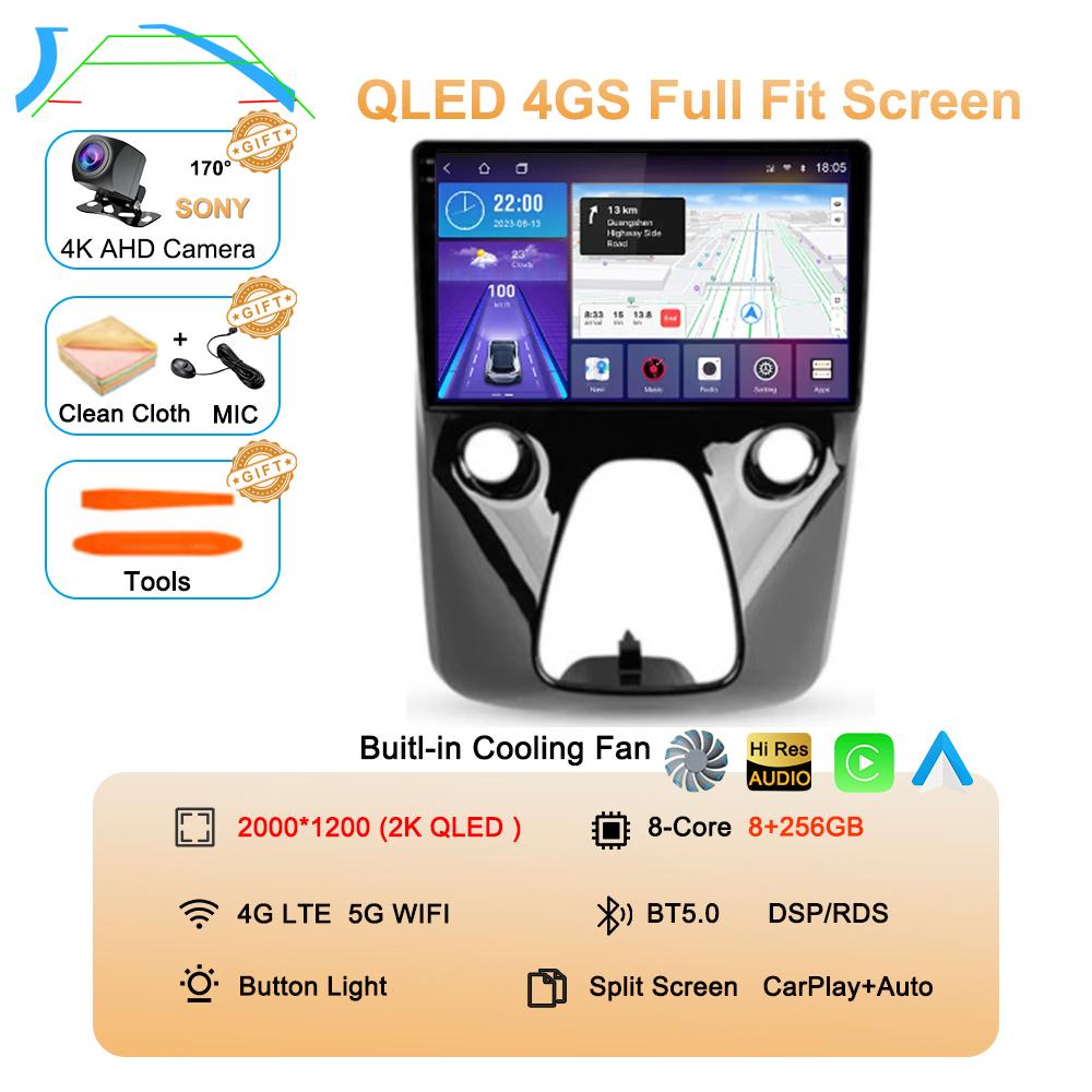 Android 14 Car Radio For Peugeot 108 For Toyota Aygo B40 2014-2021 Multimedia Video Player Navigation Stereo GPS 2din 2 din DSP