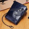 Humerpaul Fashion Women Wallets Genuine Leather Bi-fold Wallet Quality Designer RFID ID Card Holder With Coin Purse Chain Portfel Damski
