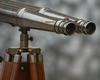 Victorian Brass Binocular Telescope: 50" Marine Standing Scope