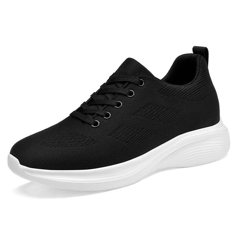 Стильные мужские легкие беговые кроссовки Flyknit со скрытой танкеткой 8 см, доступны большие размеры