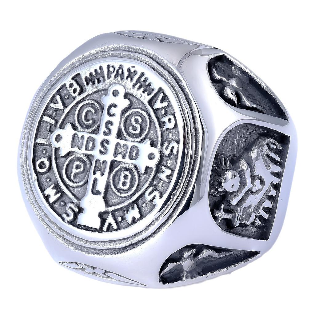 Personalized Retro Fashionable Cpsb Orthodox Logo Stainless Steel Non-Fading Ring Ring