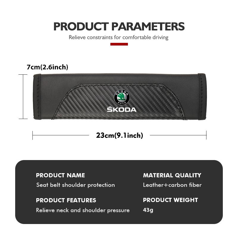 cqmes7 Seat Belt Cover Car Styling Cotton Safety Shoulder Protector Auto Accessories For Skoda Kamiq Karoq Octavia 2 3 Rapid Scala Kami