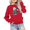 Kids' Fashion Loose-Fit Casual Long-Sleeve Christmas Print Oversized Crewneck Sweatshirt