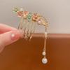 Fan Children's Hairpin Tassel Chinese Style Hair Stick Classical Flower Hair Comb  Girl