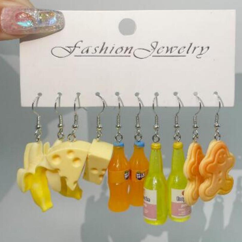 Симпатичные серьги-капли из смолы, комплект серег для женщин, серьги-крючки с цветами, бабочками и лягушками, аксессуары, ювелирные изделия