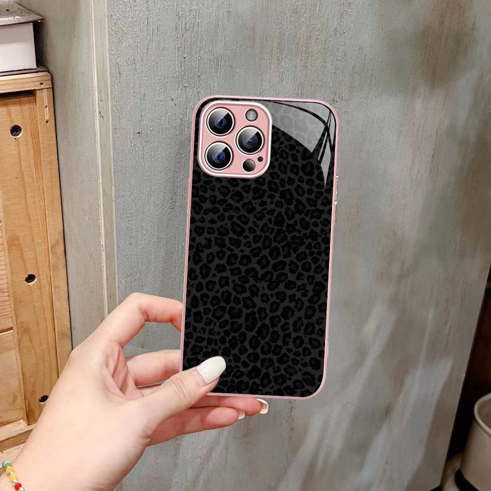 Закаленное стекло с принтом леопарда и гепарда для iPhone 14 13 12 11 Pro Mini XS MAX 14Plus X XS XR Чехол