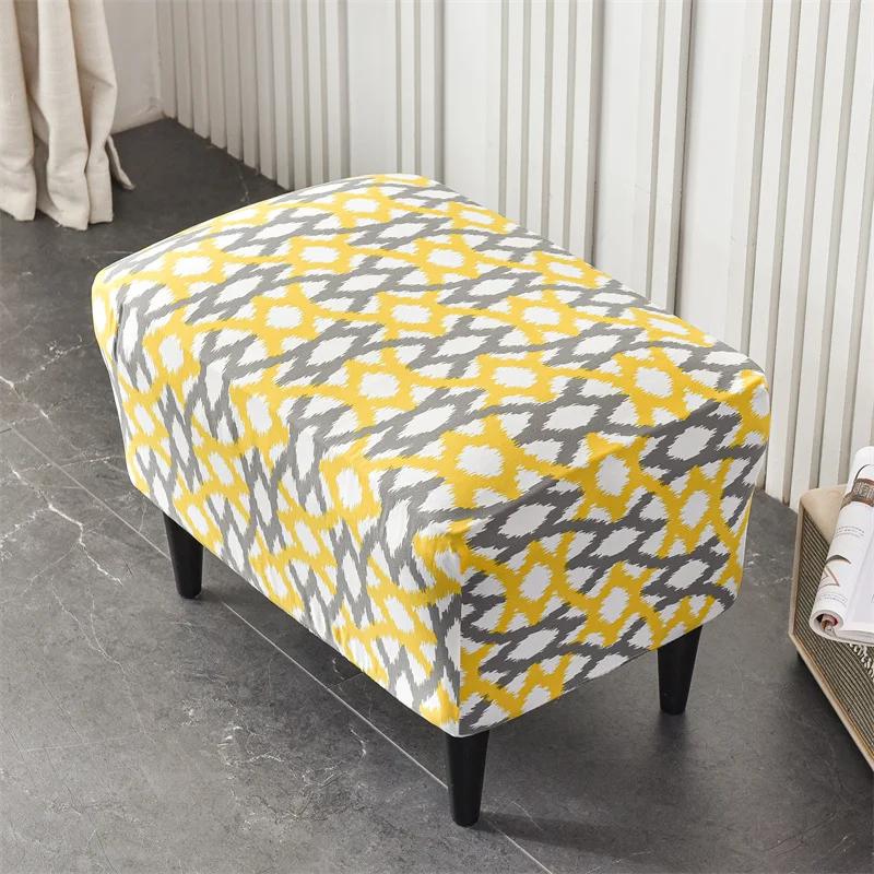 Flowers Printed Wing Chair Cover Stretch Spandex Armchair Covers Nordic Removable Relax Sofa Slipcovers with Seat Cushion Covers