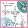 Оригинальные серебряные шармы Рождественские бусины-снежинки для шармов Медные бусины для браслета Изготовление ювелирных изделий Женский подарок