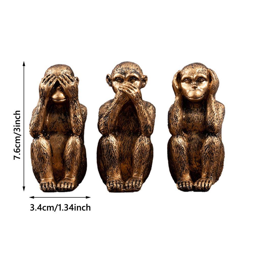 Смоляные Фигурки Трех Мудрых Обезьян Не Вижу Не Говорю Домашний Декор Поделки Не Слышу Креативный Дизайн Обезьяна Украшения
