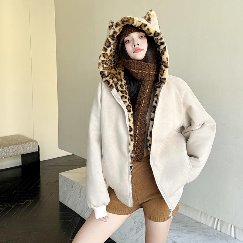 Rabbit Ears Mountain Carving Down Padded Jacket Winter New Small Versatile Warm Padded Jacket