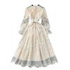 French Style Elegant Dress Women Spring High-Grade Heavy Embroidery Mesh Waist Hugging Slimming Puffy Fairy Long Skirt