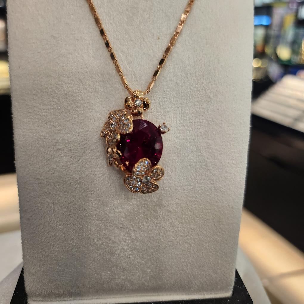 Колье Atria Ruby Flower с покрытием из драгоценного металла JTONEFR0041RBF