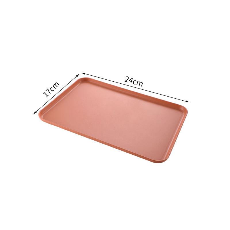Nordic Style Rectangular Plastic Tray Household Thickened Food Plates Bread Pan Non-slip Tableware Storage Tray Kitchen Utensils