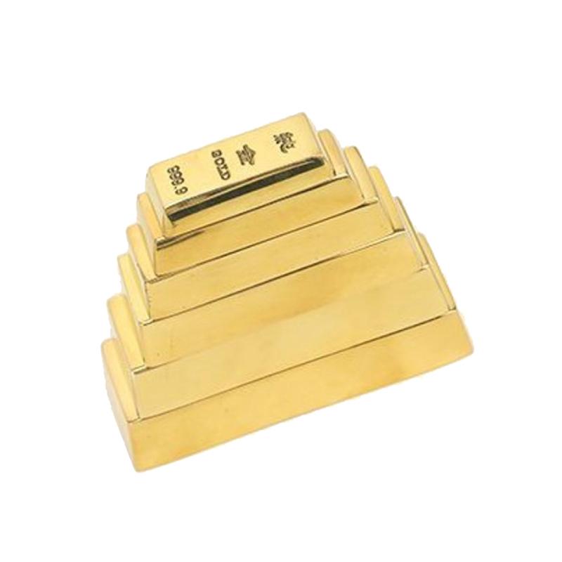 Чистая медь Имитация золотого слитка Поддельный слиток Слиток латуни Твердый реквизит Золотые слитки