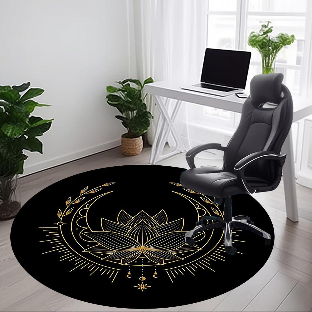 1 шт. Круглый ковер Lotus Moon для офиса, комнатный коврик, подходит для офиса, под офисные стулья, спальни, гостиной, домашнего декора, декора комнаты