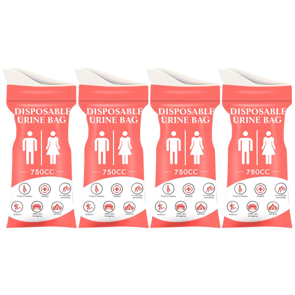4Pcs 750CC Outdoor Disposable Urinal Bag Portable Emergency Urinate Bags Leakproof Emergency Pee/Wee Bags for Camping Hiking