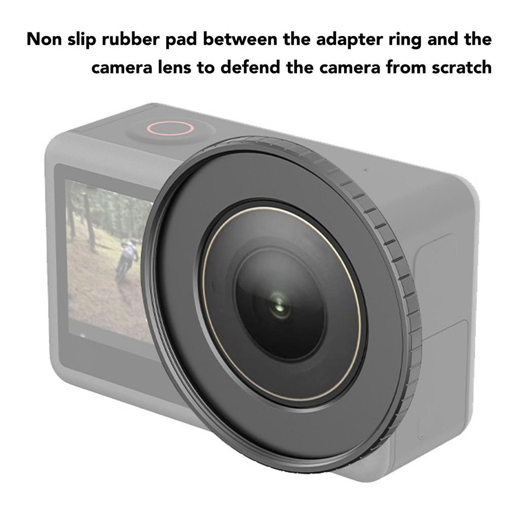 Action4 49MM Адаптер для объектива Алюминиевый сплав Адаптер для фильтра камеры Резина Высокий ЧПУ Совместим с 49MM Круглое фильтрующее кольцо, Кольцо, Нескользящая накладка, Прочность,