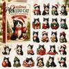 Christmas Advent Calendar Cat Calendar, 24 Day Countdown with Cute Ornaments, Kids Holiday Fun 2D Acrylic Kitty Decorations, Gift for