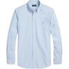 Polo Однобортная рубашка в полоску с заостренным воротником и длинным рукавом Мужские рубашки Светло-голубая MNPOWOV16823988-999