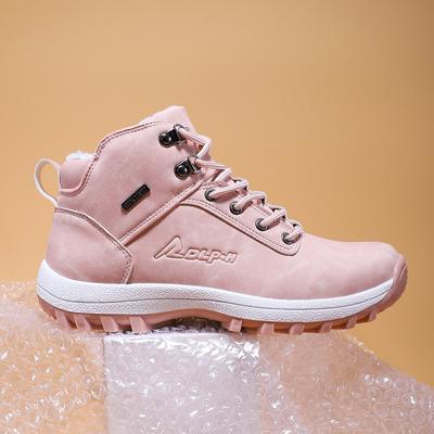 Новые зимние женские ботинки, высококачественные теплые плюшевые кроссовки на меху, женские зимние ботильоны, женская обувь на шнуровке