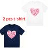 Fashion Rose Love Print Kids T-Shirts Summer Fashion Street Outdoor Casual T-shirt Tops for Boy and Girl's Tees Top