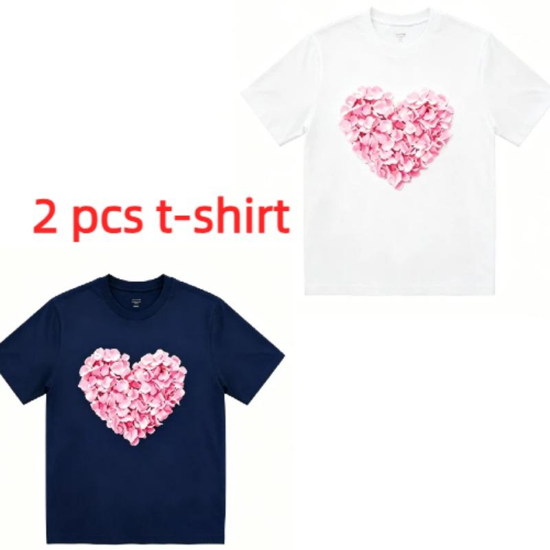 Fashion Rose Love Print Kids T-Shirts Summer Fashion Street Outdoor Casual T-shirt Tops for Boy and Girl's Tees Top