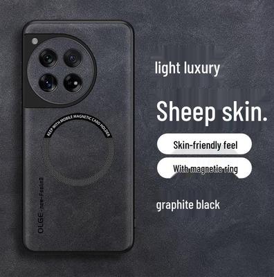 Магнитный кожаный чехол для телефона OnePlus Ace 3/2V Pro, мужской, из натуральной кожи ягненка, полное покрытие