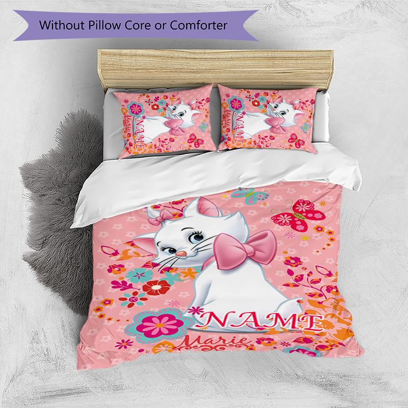 3pcs Marie4 Cover Set - Personalized Name, HD Printed Bedding with 1 Cover and 2 Pillowcases - Perfect for Home Decor, Easy Care