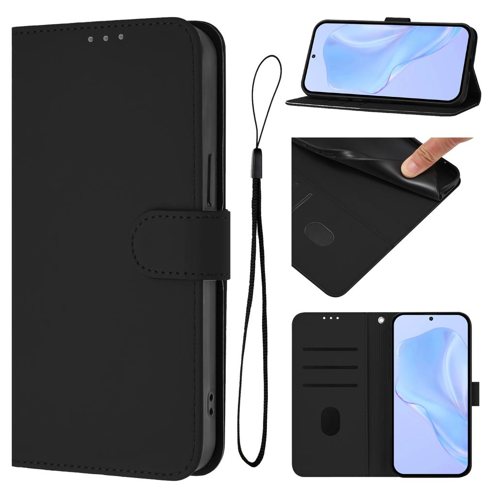 For Oppo Find X8s 5G Case Solid Color Wallet Leather Phone Cover with Strap
