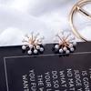 Temperament Pearl Two Earrings, Camellia Rose Bow Front And Rear Large Pearl Stud Earrings