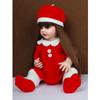 55 см Рождественская кукла реборн, полностью виниловое красное платье Happy Dolls, рождественское украшение, игрушка