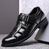Leather Shoes Men'S Breathable Hollow Sandals Genuine Leather Men'S Business Casual Hole Shoes Velcro Middle-Aged Dad Shoes