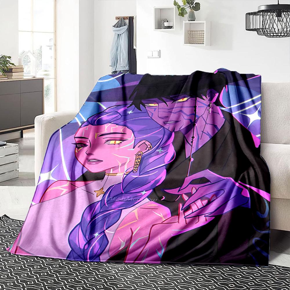 1Pc Purple Hair Hunter Blanket For Couch Bed Plush Cozy Fuzzy Blanket Super Soft Warm Blankets For Fall And Winter 0918206