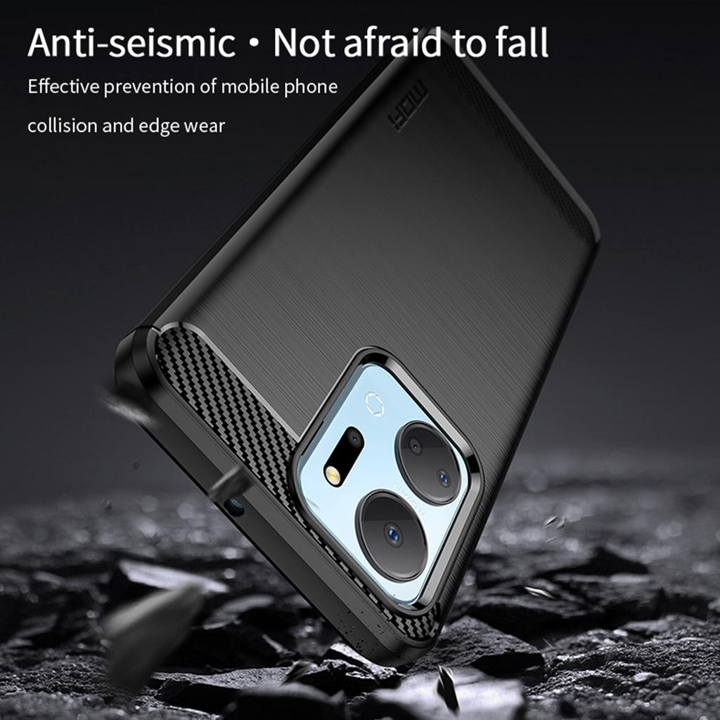 MOFI JK TPU Series-1 TPU Cover for Honor X7a 5G/Play 40 Plus 5G Carbon Fiber Brushed Phone Shell