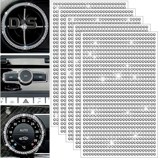 4MM Car Rhinestone Sticker Self Adhesive Sparkling Bling Multi Functional Handmade Craft Auto Body DIY Decoration Decal Automobile Supplies