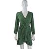 Популярное, сексуальное осеннее платье в горошек с рюшами, асимметричное