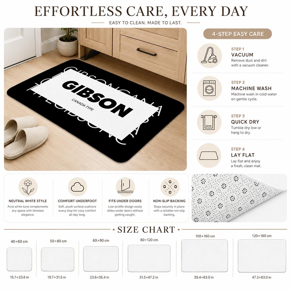 Hot Brand G-GinsonS Floor Mat Cozy Minimalist Flannel Area Rug Anti-Slip Washable Bedroom Living Room Decor