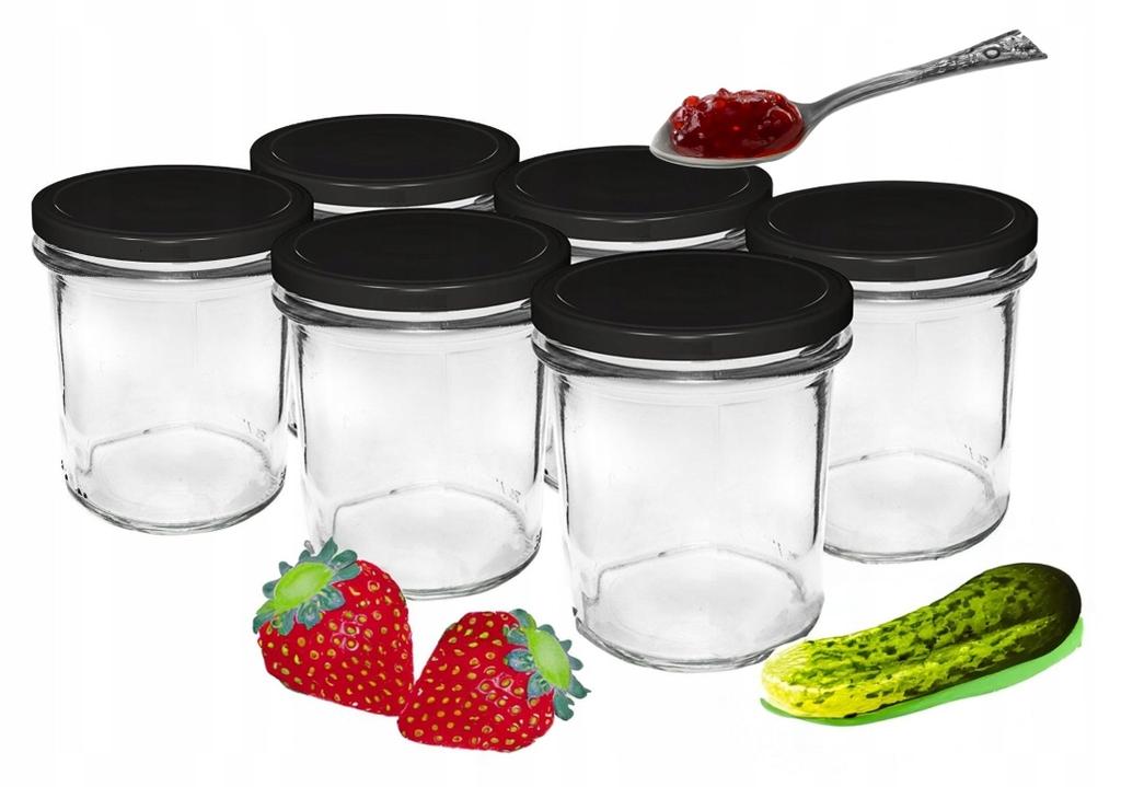 Jam jars with lids, 6 pcs, 346 ml