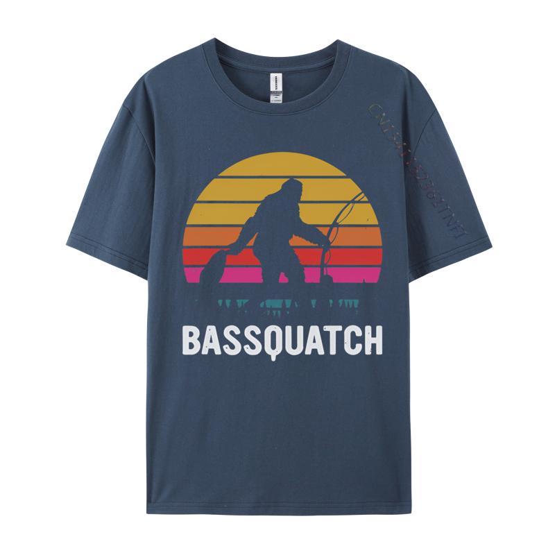 Bassquatch Bigfoot Sasquatch Fishing Tshirt Unisex Vintage Tshirts Anime Printed Tee Shirts Male Plus Size Black
