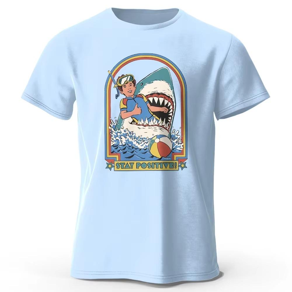 Мужская футболка Stay Positive Printed 100% Cotton Classic Vintage Funny для мужчин и женщин, спортивная одежда, топы, футболки